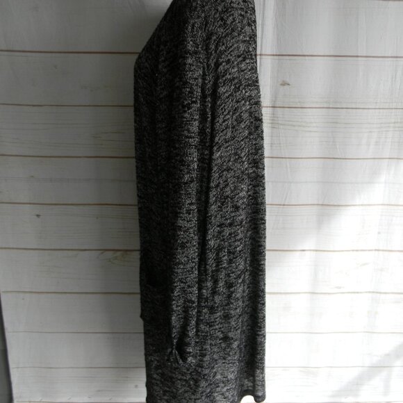 Lane Bryant Long Black/White Lightweight Knit Duster Sweater Cardigan  18/20 - Picture 3 of 5